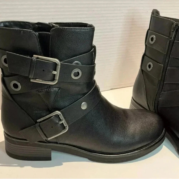 Size 9M Black Indigo RD Boots With Belt Buckles And Zipper With Silver Hardware - Picture 7 of 8